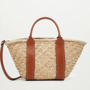 MNG by MANGO Double Strap Basket Bag (Raffia) Tote